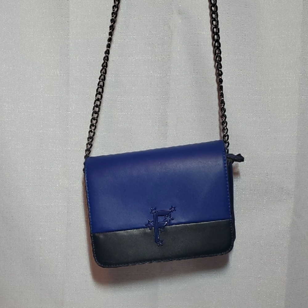 Elegant Blue and Black Crossbody Bag